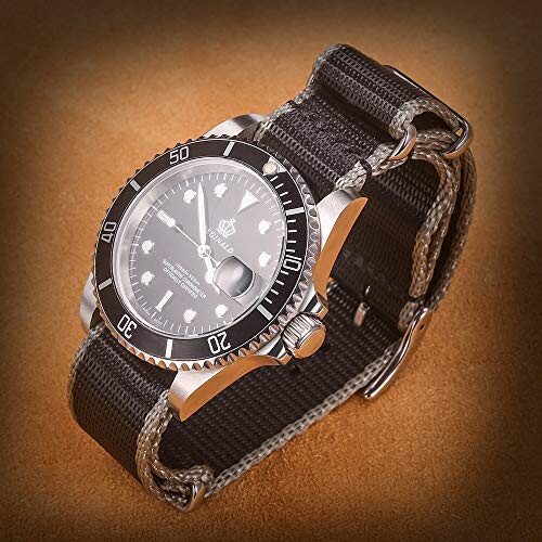 (hemsut h) ナイロン時計バンド 18mm上質ソフト腕時計交換用ベルト ウォッチバンド 腕時計ばんど 男女通用 ミリタリーヘビーデューティー ステンレススチールバック 4サイズ 18/20/22/24mm