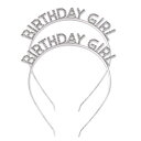 (Happy Spring) バースデー カチューシャ Birthday Girl 2個セット (銀)