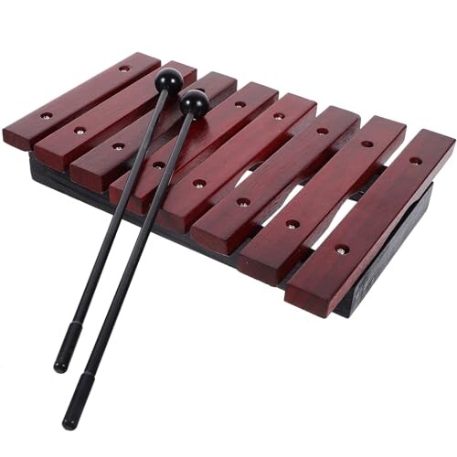 Lurrose 8 音符 木材 木琴 付属品 2 木製 木槌 音楽 道具 打楽器 楽器 楽器 鉄琴 木琴 子供用 おもちゃ