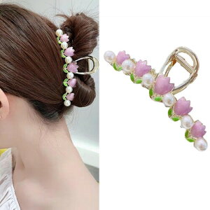 HAPVITAL バンスクリップ ヘアクリップ オフィス シンプル ヘアアクセサリー 髪留め クリップ 大きめ オフィス おしゃれ 贈り物 レディース用 髪飾り 1個セット(パープル)