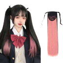 Sofeiyan ウィッグ ポニーテール インナーカラー ツインテール 地雷系 原宿 エクステ ロング ストレート ストレート ポイントウィッグ 自然 簡単 ロ...