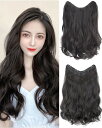 MASAHA エクステ ワンタッチ 襟足ウィッグ ボリュームアップ つけ毛 ロング カール 部分ウィッグ ヘアピース (ライトブラウン)