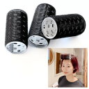 nervousrhinos hair curler 前髪 カーラー 50mm 大きめ 黒 マジックカーラー BIG 3点セット ヘアカーラー 太め 手巻きカーラ...