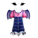 (Dressy Daisy) 吸血鬼 コスプレ バンパイア 女の子 ハロウィン プリンセス ドレス コスチューム カチューシャ付 7〜8歳 スタイルB (ビロー...