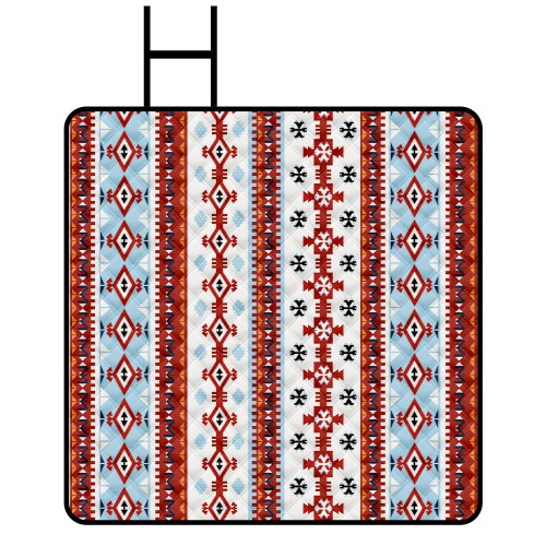 Sea Team レジャーシート 厚手 ピクニックシート 民族風 大判サイズ 軽量 防水加工 携帯便利 遠足 運動会 お花見 コンパクト収納 水洗い マット 200X200cm