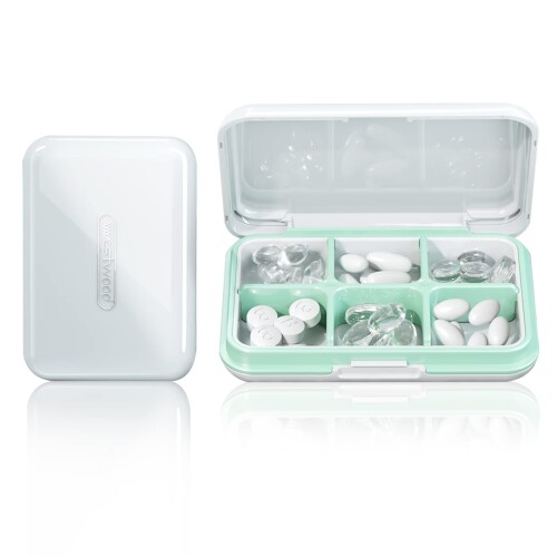 ピルケース 薬ケース サプリメントケース おしゃれ 携帯用 薬ケース 錠剤入れ 抗菌防湿(ホワイト)
