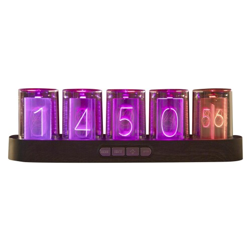 OUSEITECH ニキシー管時計 擬発光管時計 アナログクロックグローチューブ RGB レトロ 置き時計 ビンテージ ヴィンテージ時計 デジタル卓上時計 IN-12A 時計 デスクトップの創造的な装飾品 USB