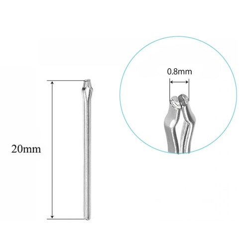 カラーズストアのTICFROG 30個セット 時計 ベルト調整部品 15mm 割れピン 径[ファイ]0.8mm ステンレス鋼 時計バンドリンクコッターピン 15ミリ 時計ストラップバースプリットピン 時計バンドの修理用｜アングル2
