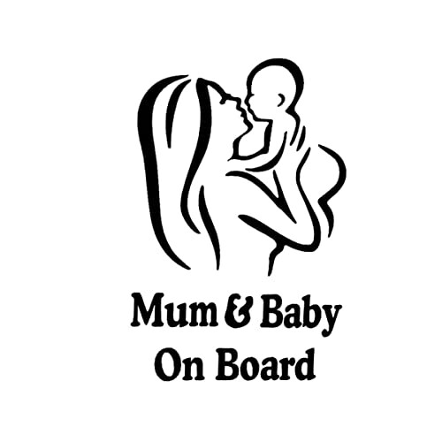 自動車ステッカー MUM&BABY ON BOARD 赤