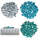 ターコイズ ストーン初心者パック 夏 アソート セット(グリーン・ブルー・ホワイト/各3mm×約40粒 各3×5mm×約30粒 各3.5×8mm×約30粒)厳選 パーツ 手作りアクセサリー ネイル