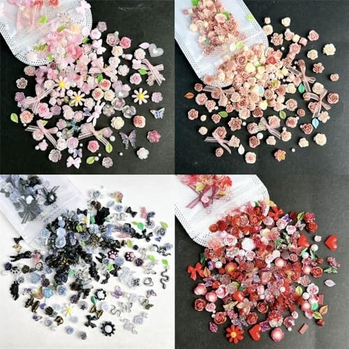 DUOLEIMI ネイルパーツ 花 リボン 約200粒 ネイルアート デコパーツ パール 薔薇 ネイルデコレーション 3D 立体 ジュエリーパーツ 蝶々 レジンパーツ 春 アクセサリーパーツ DIY デコ素材 手 DUOLEIMI ネイルパーツ 花 リボン 約200粒 ネイルアート デコパーツ パール 薔薇 ネイルデコレーション 3D 立体 ジュエリーパーツ 蝶々 レジンパーツ 春 アクセサリーパーツ DIY デコ素材 手