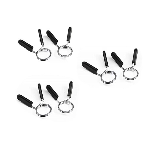 OVERLORD 6個入りですバーベルクリップ 28mm ダンベルスプリングクランプウェイトリフティングワークアウト筋力トレーニング用のウェイトバーロッキングカラー