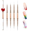 Modelones ダブルエンド ネイル筆 7/11/15/20mm セット ジェルネイル アクリルネイル用 細ラインブラシ ネイルライナーネイルアート用ブラシ フレンチネイル マーブルアート対応 細かいデザ