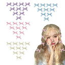 happykau リボン 髪飾り 小さめ 4色 40個セット ヘアピン ヘアアクセ リボンクリップ ヘアピン ミニ 蝶結 ヘアクリップ レディース 髪留め 女性...