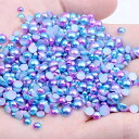 12g/1パック 約500粒 3/4/5/6MM ファンタジーカラー サイズミックス 平らな 半円 パール 模造真珠 ネイルスパンコール モバイルビューティー フィギュアモデル DIYの装飾用品 マニキュアセッ