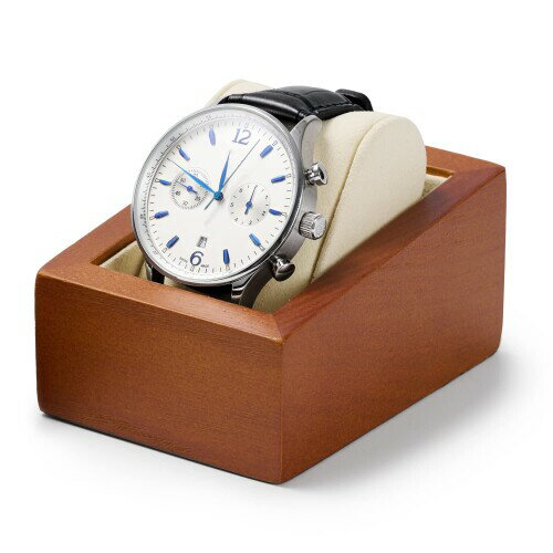 Woodten時計スタンド時計を保護するための枕付きの無垢材の時計スタンド時計スタンドプレミアム天然木時計スタンド木製1時計収納時計ディスプレイ収納を使用 (オフホワイトのウォッチ