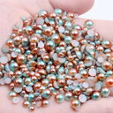 12g/1パック 約500粒 3/4/5/6MM ファンタジーカラー サイズミックス 平らな 半円 パール 模造真珠 ネイルスパンコール モバイルビューティー フィギュアモデル DIYの装飾用品 マニキュアセッ