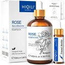 HIQILI ローズ 精油 100ml エッセシャンオイル 天然100% ローズオイル 加湿器 アロマオイル アロマストーン ディフューザー用