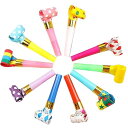YFFSFDC 吹き戻し笛 カラフル 応援ホイッスル 約11cm パーティー イベント おもちゃ 子供 おもちゃ 誕生日 吹き戻し パーティー小道具 10個セット (ランダムカラー)