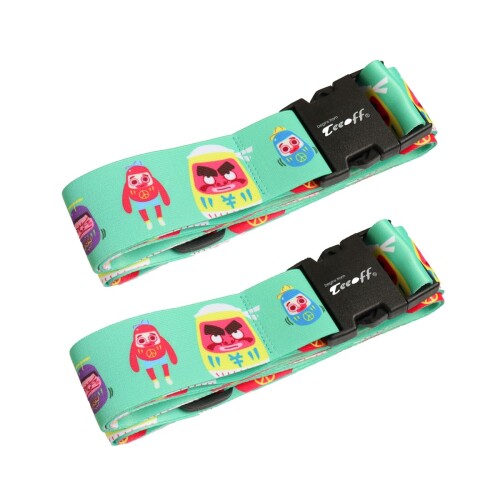 Teeoff 2 Pack Elastic Luggage Straps Suitcase Belts Travel Bag Accessories 2ѥåʪȥåץĥ٥ȥȥ٥Хå꡼Ĵǽ220CM (Green)