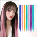 Peacoco エクステ ワンタッチ メッシュ 6本セット 55CM 単色 ストレート ウィッグ ロング エクステ 耐熱 簡単 クリップ ぱっちん おしゃれ (...