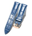 (BINLUN) レザー腕時計バンド本物のカーフスキン交換用ウォッチストラップ クイックリリース本革時計ベルトワニ革模様10色13サイズ男性用女性用 青 GR-ブルー 16mm