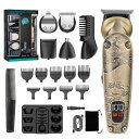 Soonsell バリカン ヒゲトリマー メンズシェーバーセット 6in1 ヘアカッター 自動研磨 USB充電式 LCD表示 低騒音 電動バリカン 家庭 業務 ...
