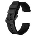 (BISONSTRAP) 腕時計シリコンバンド 18mm スポーティーラバーベルトクイックリリース付き ブラック ブラック尾錠