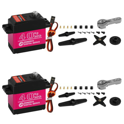 2個高トルク 40KG デジタル RC サーボ、DS3240MG ステンレススチール フルメタルギア 防水ステアリング RC サーボ1/8 1/10スケールのバハRCカークローラーバギートラギーロボットボート飛行機