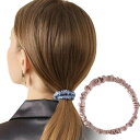Exgox シルク ヘアゴム 跡がつかない 髪ゴム 天然シルク100% 高弾性『結び跡がつきにくく、髪の傷みも軽減』 おしゃれ 大人 ヘアアクセサリー (ピンク...