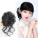 お団子 ウィッグ シュシュ ゴム式 ポイントウィッグ つけ毛 部分ウィッグ 巻き髪 ふわふわ シニヨン ボリュームアップ かつら ヘア ピース 髪飾り おしゃれ 七五三 成人式 (ブラック)