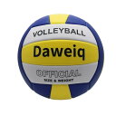 Daweiqバレーボール、公式サイズ・重量、室内・室外兼用、PU素材、防水、柔らかい、練習用ボール、男女兼用、高校生・中学生・初心者向け (ブルー、イエロー、ホ...