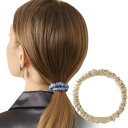 Exgox シルク ヘアゴム 跡がつかない 髪ゴム 天然シルク100% 高弾性『結び跡がつきにくく、髪の傷みも軽減』 おしゃれ 大人 ヘアアクセサリー (ベージ...
