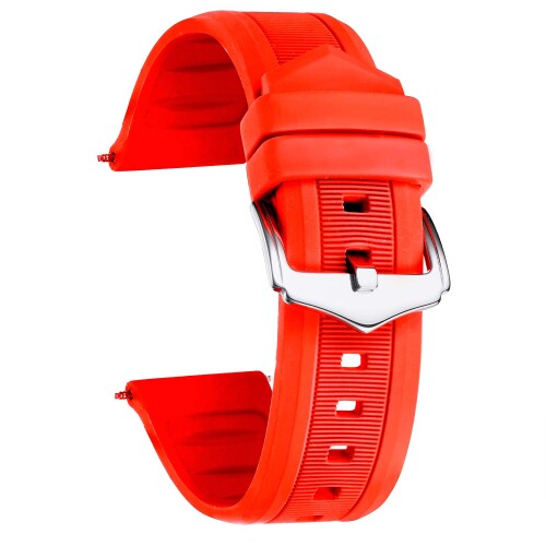 (BINLUN) シリコン時計バンド 12mm-28mm ラバー腕時計ベルトシリコンウォッチバンド 耐久性のある交換用ラバーウォッチストラップ 7色展開メンズ/ レディース用（白/赤/黒/青/オレンジ/グレ