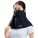 (ALUBES) UPF50+ UVカット フェイスカバー ネックカバー 冷感 夏用 布マスク 99%日焼け防止 アウトドア 吸汗速乾 通気 釣り 登山 農作業 ブラック