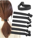 (Herbeluemily) ヘアゴム 跡がつかない 髪ゴム 6本セット ヘアアクセ 伸びが良い しっかりまとまる 黒 チャコールグレー HM-0028-R03...