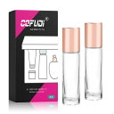 ロールオンボトル 10ml 2本 透明ロールオン 容器 ガラス製 アロマ保存容器 香水/精油 遮光 ミニボトル 小分け容器 詰め替え 携帯便利 (ローズゴールド...