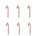 キャンディケーン オーナメント 6個セット キャンディケーン クリスマスツリー オーナメント Candy Canes クリスマス 飾り 松葉杖 装飾 Christmas Decorations (赤)