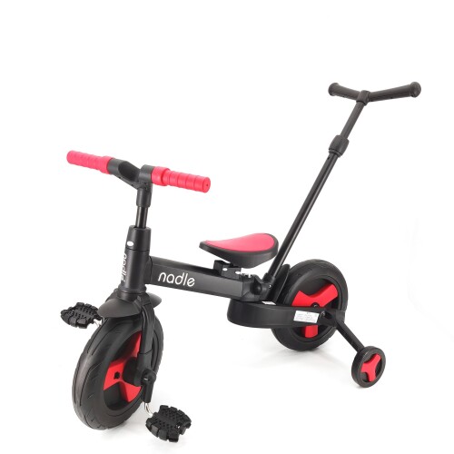 Gorocking 折りたたみ三輪車 一台四役 4in1 組み立て簡単 3色 対象年齢1.5〜5歳 (レッド)