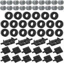 ZHLELEWZタイヤホイールと車軸セット - 56ピース レンガアクセサリー ベーシック クラシック ビルディングブロックおもちゃ、車 トラック ホイールパーツ (56)