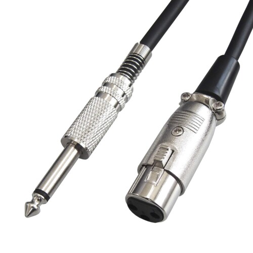 6.3mm モノラル標準プラグ(オス)-XLR/キャノンプラグ(メス)ケーブル 10M マイクケーブル 10M XLRケーブル 10M C-080