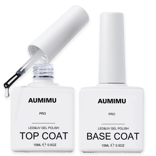 AUMIMU ジェルネイル ,トップコート ベースコート 15ml 2本 セット ノンワイプ 拭き取り不要 大容量 UV/LED対応 長持ちする、ダイヤモンドの輝き AUMIMU ジェルネイル ,トップコート ベースコート 15ml 2本 セット ノンワイプ 拭き取り不要 大容量 UV/LED対応 長持ちする、ダイヤモンドの輝き