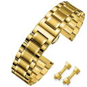 (HEYOZURY) 時計バンド ステンレス鋼 メタルバンド メタルベルト 18mm 19mm 20mm 21mm 22mm 24mm ベンドと垂直の2つのイン...