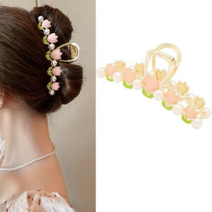HAPVITAL バンスクリップ ヘアクリップ オフィス シンプル ヘアアクセサリー 髪留め クリップ 大きめ オフィス おしゃれ 贈り物 レディース用 髪飾り 1個セット(ピンク)