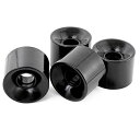 スケートボード スケボー ウィール 4個セット 60mm 78A ソフトウィール ロングボード クルーザー アスファルト 粗い路面向け 静音 (ブラック)