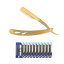 CESFONJER メンズシェービングカミソリ、折り畳かみそり、理容かみそり毛スキ附属 替刃10枚付（分割20枚分）