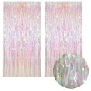サムコス タッセルカーテン キラキラ イベント用 華やかな飾り付け 100cm*200cm 2個セット パーティーデコレーション カラフルな光沢 誕生日 結婚式 舞台 空間デコレーション フォトブース(3)