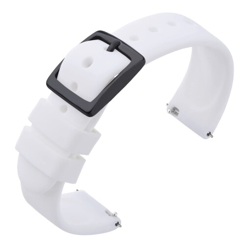 (ANNEFIT) 時計バンド 20mm シリコン 腕時計替えベルト Quick Release スマートウォッチにも適用 ホワイト