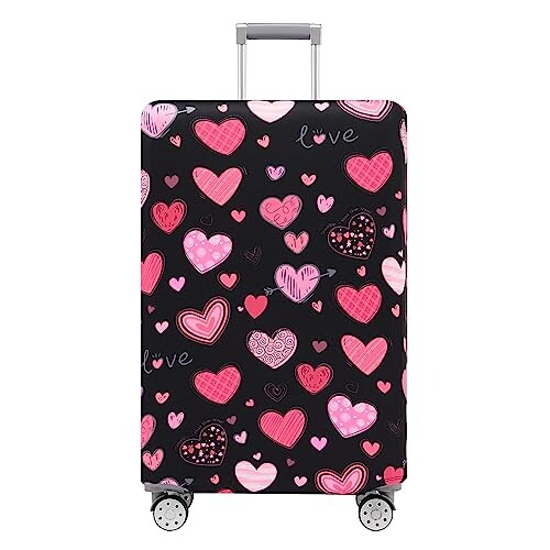 TRAVEL KIN וJo[ 􂦂 X[cP[XveN^[ h~ X[cP[XJo[ 18~32C`̉וɑΉ, Loving Hearts-ubN, M(22-25inch suitcase)