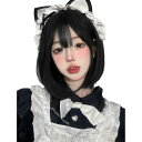 Sofeiyan ウィッグ ボブ 黒髪 ショート ストレート フルウィッグ 普段使い かつら 自然 小顔 レディース 女性 女装 耐熱 wig ウィッグネット付 (ブラック)